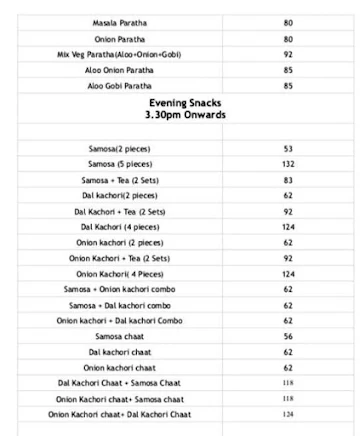 Gorbandh Sweets & Snacks menu 