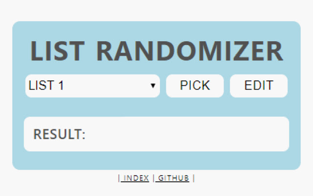 List Randomizer chrome extension