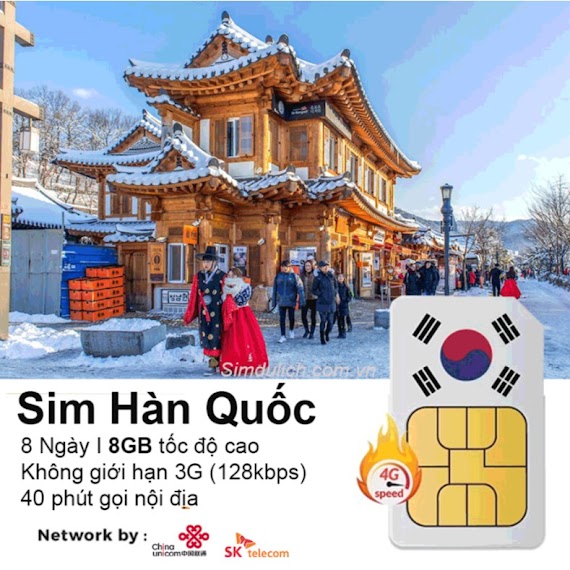 Sim Data 4G Hàn Quốc [Simdulich] Sim Du Lịch Quốc Tế Tự Động Kích Hoạt - Sim 4G Hàn Quốc Giá Rẻ Ab3