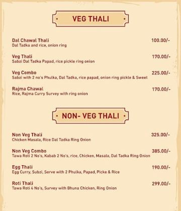 Ghar Ki Rasoi menu 