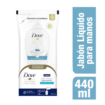 Jabón Líquido Para Manos Dove Antibacterial Repuesto Económico x 440 ml  