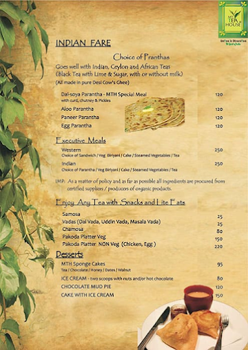 My Tea House menu 