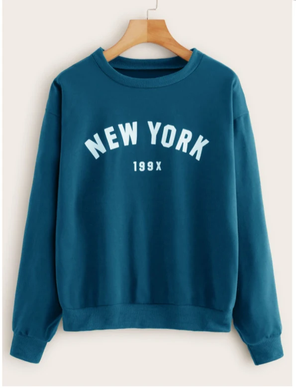 Moletom feminino estampado com letra H