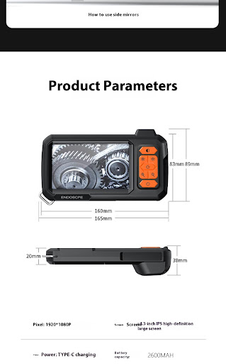 Title 9, 43-inch IPS Screen 1080p HD Industrial Endoscop...