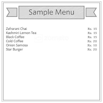 Tcharge Cafe menu 