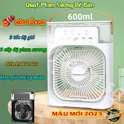 Quạt Điều Hòa Hơi Nước Mini, Quạt Phun Sương Mini Để Bàn, Có 5 Vòi Phun Sương Kèm Đèn Led 7 Màu Tùy Chỉnh ( Mẫu 2023 )