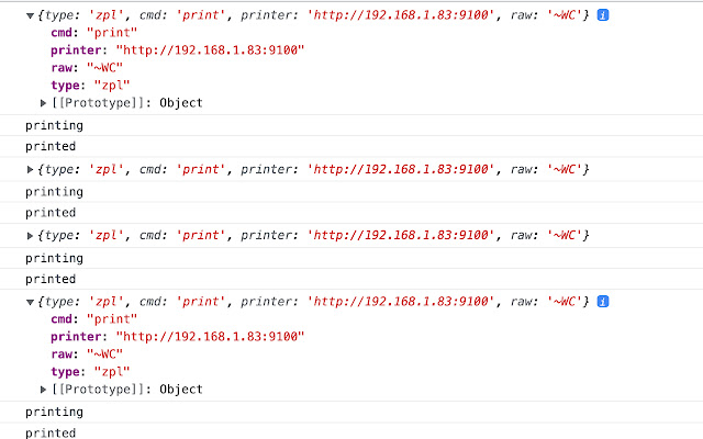 ZPL printer / JS provider chrome extension