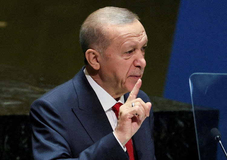 Turkey's President Tayyip Erdogan at the UN General Assembly in New York, the US, September 19 2023. Picture: BRENDAN MCDERMID/REUTERS