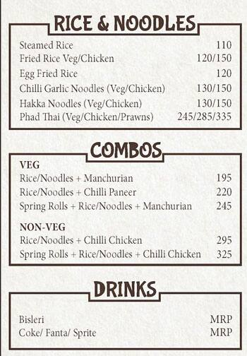 The Wok Chef menu 