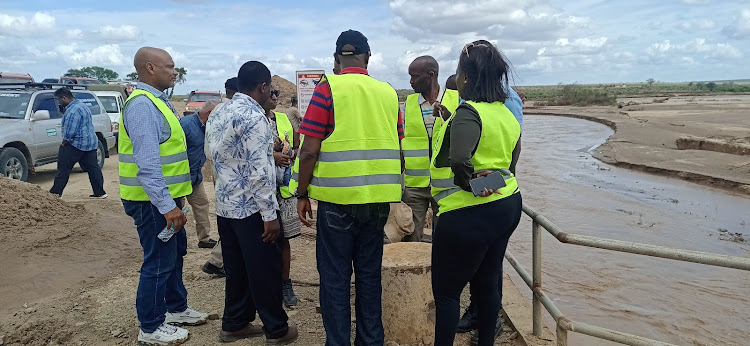 ADC board at one of the Nyumba Foundation dams in Galana farm on Friday.