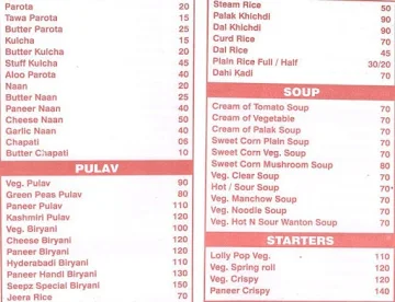 Seepz Fast Food menu 