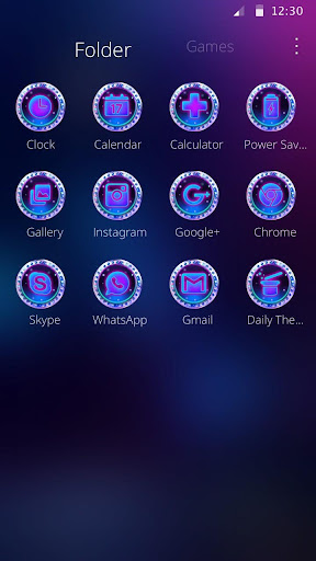 3D Neon Butterfly Theme