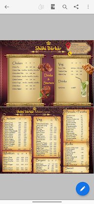 Shahi Darbar menu 1