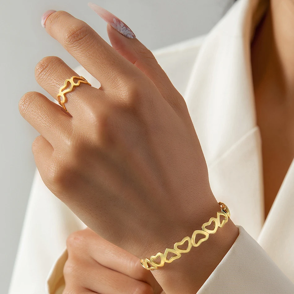 Bracciale Design Abbraccio Anello Fiocco Aperto Gioielli Donna Regolabile Regalo Perfetto Stile Elegante Comodo Adatto ad Ogni Occasione