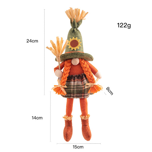 Title 5, Harvest Festival Pumpkin Broom Scarecrow Facele...