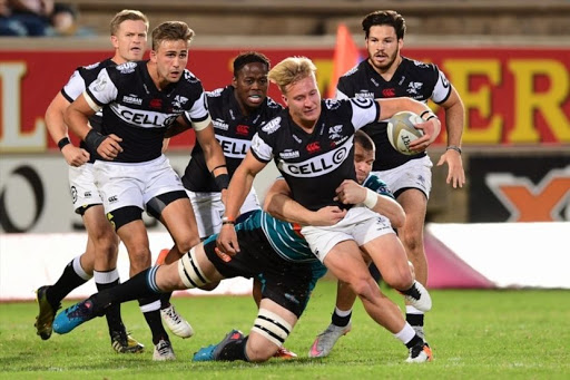 Tristan Blewett of the Cell C Sharks during the Currie Cup match between Tafel Lager Griquas and Cell C Sharks at Tafel Lager Park on September 15, 2017 in Kimberley, South Africa. Picture credits: Gallo Images