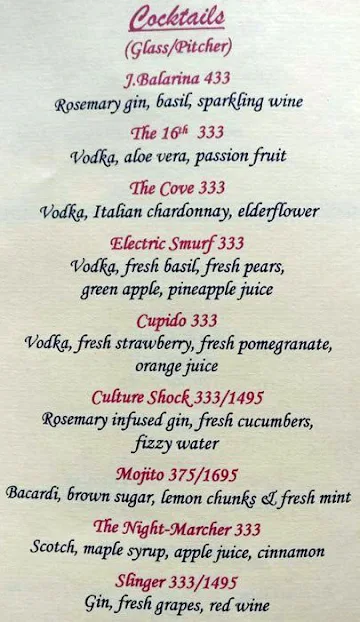 Caffe Tonino menu 