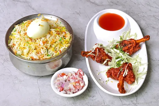 Egg Biryani+Chicken Lollipop