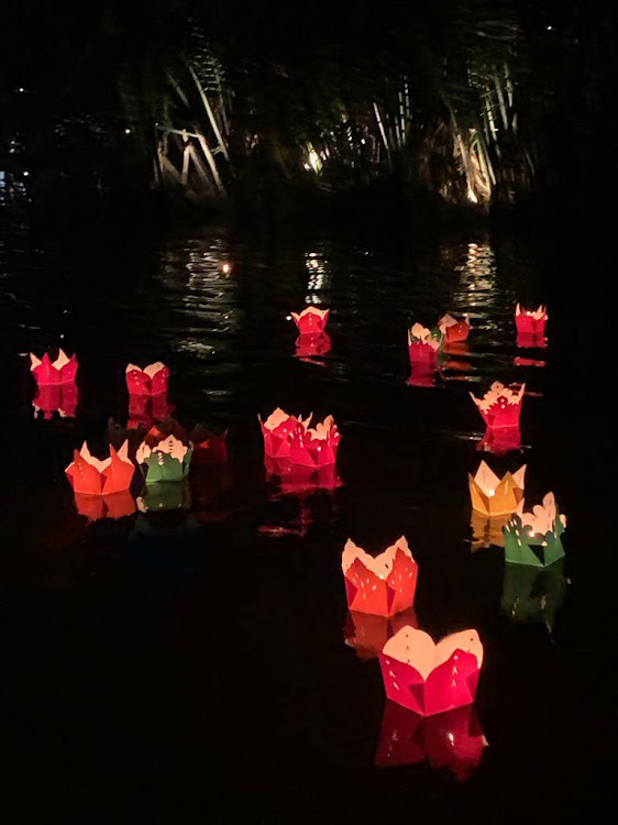 Night-time river lanterns in Hội An.