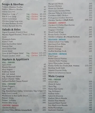 Pavilion menu 