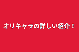 オリキャラの詳しい紹介！