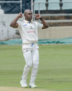 Junior Dala of the Titans during day 1 of the Sunfoil 4-Day Series match between Multiply Titans and WSB Cobras at Willowmoore Park on February 08, 2018 in Benoni.