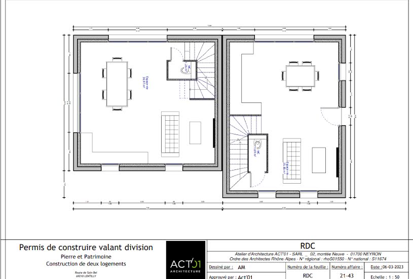  Vente Terrain à bâtir - 737m² à Dommartin (69380) 