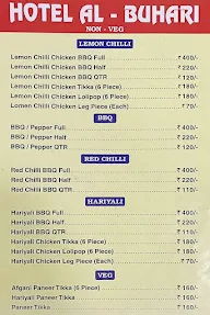 Hotel Al Buhari Since 1988 menu 2