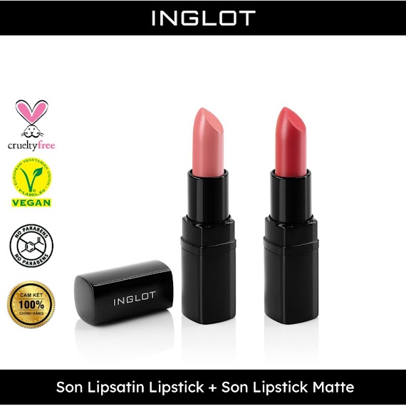 Bộ Trang Điểm Môi Son Môi Lipsatin Và Son Lì Lipstick Matte Inglot