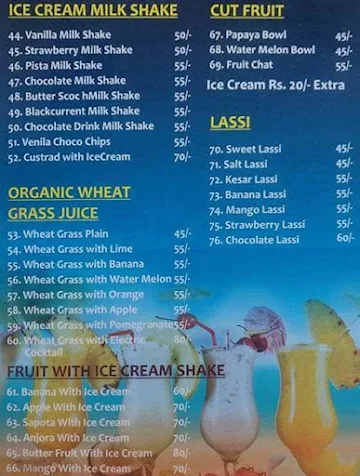 Shree Ganesha Fruit Juice Center menu 