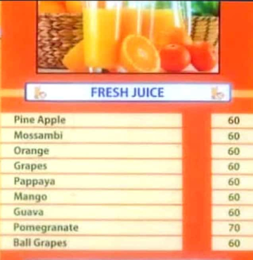 Clinjo Chayakadey menu 