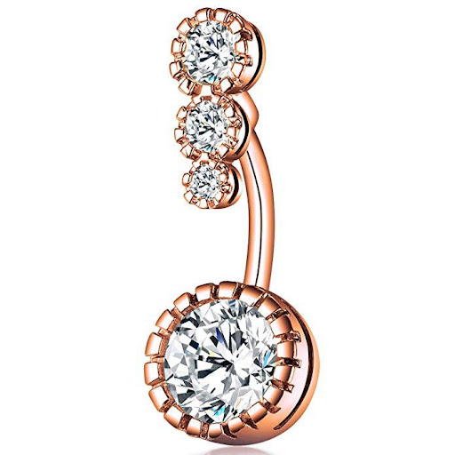 Title 6, Fashionable Simple Zircon Belly Button Button, ...