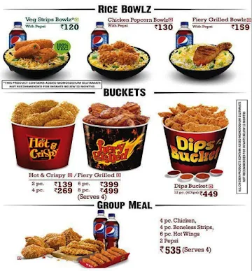 KFC menu 
