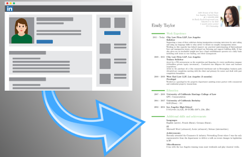 Linkedin to CV by Seeveeze