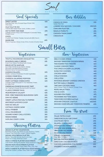 Soul Mykonos menu 