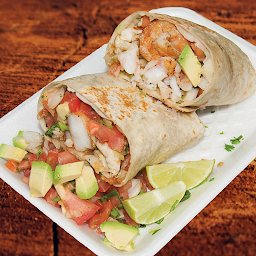 Fish and shrimp burrito