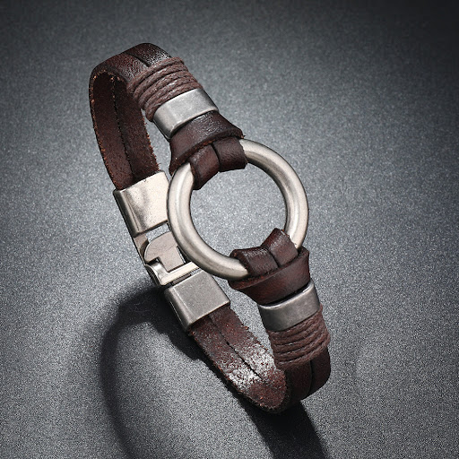 Title 8, Mens Simple All-match Multi-layer Braided Leat...