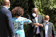 President Cyril Ramaphosa with minister of human settlements, water and sanitation  Lindiwe Sisulu.    Ramaphosa announced a national lockdown late last month in an effort to curb the spread of deadly coronavirus./gcis