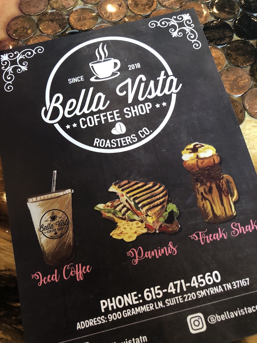 Bella Vista Coffee Shop gluten-free menu