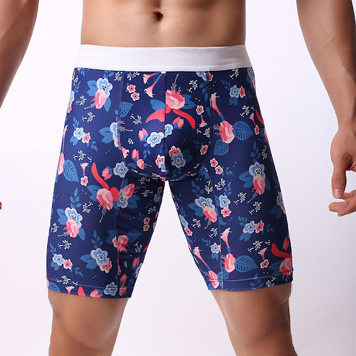 Title 5, Mens Longer Boxer Shorts Printed Five Pants Fa...