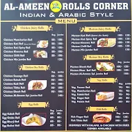 Al-Ameen Rolls Corner menu 1