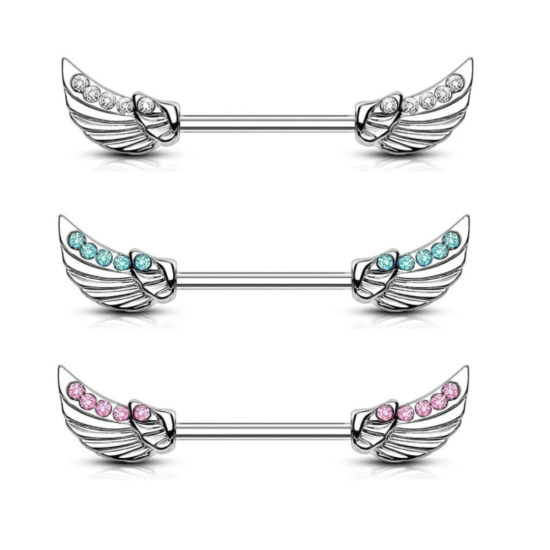 Anneau de téton ailes d'ange et abeilles, mode européenne et américaine. Sublimez votre sensualité avec ce bijou audacieux et tendance.