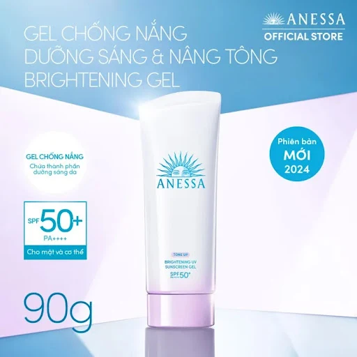 [Phiên bản mới 2024] Gel Chống Nắng Anessa Dưỡng Sáng Nâng Tông & Hiệu Chỉnh Sắc Da SPF 50+ PA++++ 90g