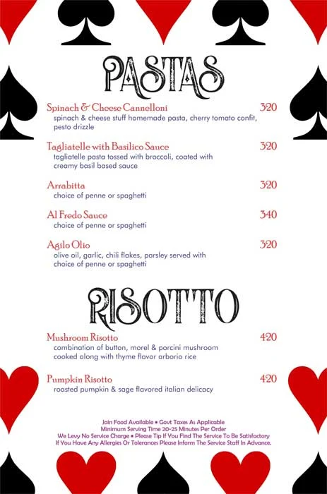 Kasino Bar menu 