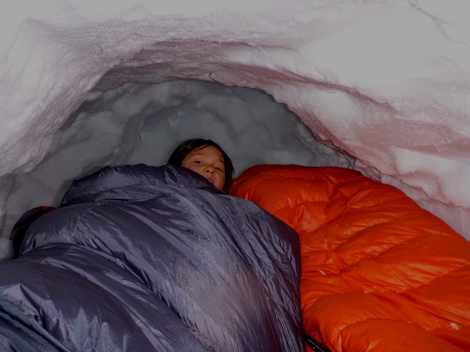 In the snow cave