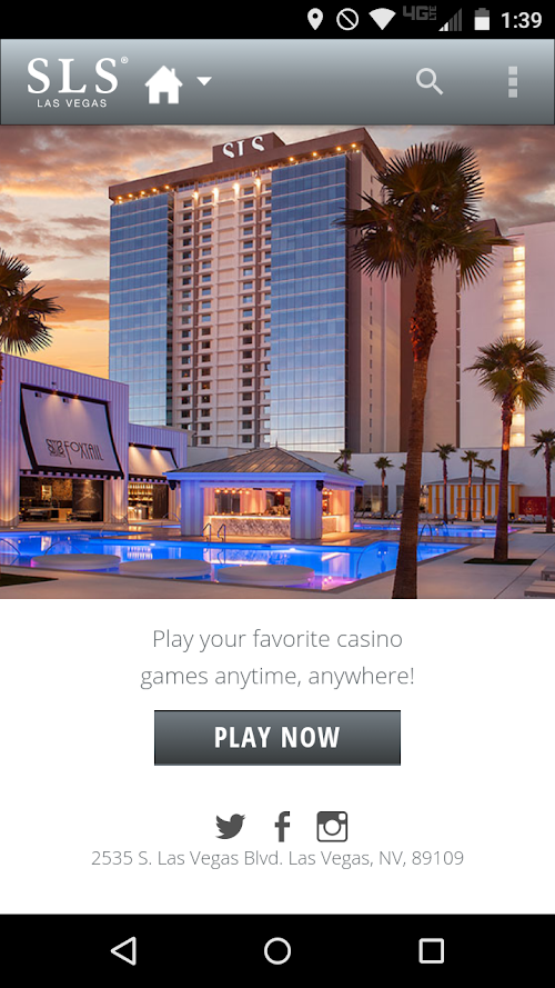 Android application SLS Las Vegas screenshort