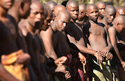 Some of the 73 initiates at the  initiation school in Mount Free. File photo