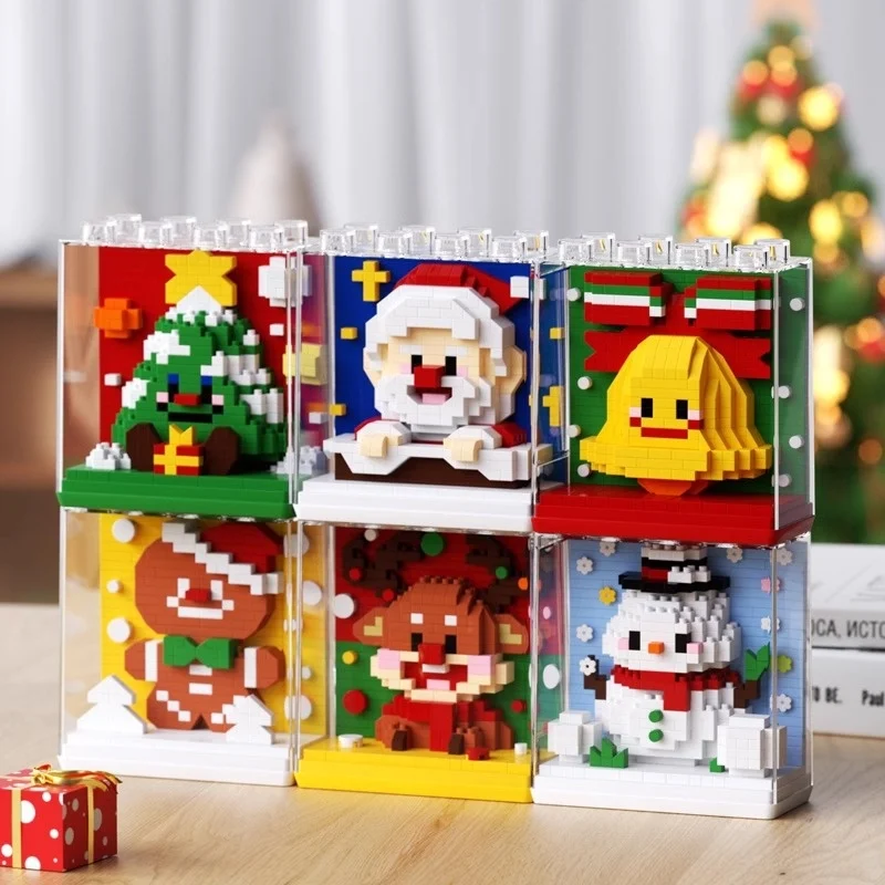 Kerstman Bouwstenen Kleine Deeltjes — Bouw je eigen schattige en gedetailleerde kerstfiguur met deze bouwstenen.