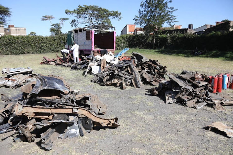 Lorry carrying dismantled car parts impounded at the Buruburu police station on January 13-DCI