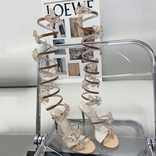 Title 6, Sexy Rhinestone Snake-Shaped Stiletto Heel Catw...